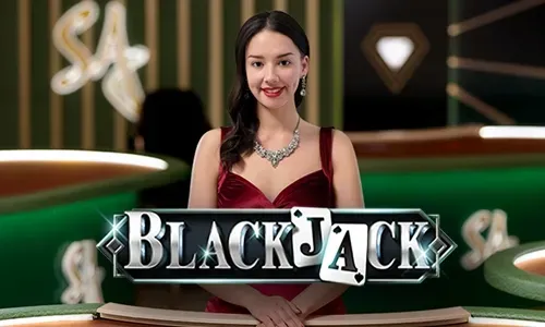 Live Blackjack table with cards